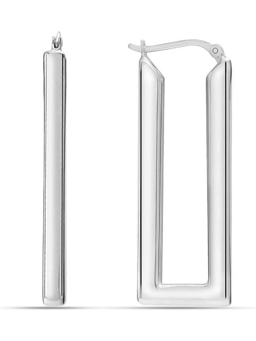 Chunky 925 Sterling Silver Hoop Earrings | Large Textured Click Top Hoops for